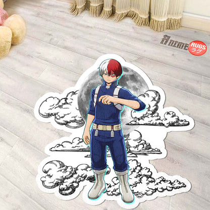 Shoto Todoroki Shaped Rug Custom Moon Clouds My Hero Academia Anime Room Decor-Animerugs