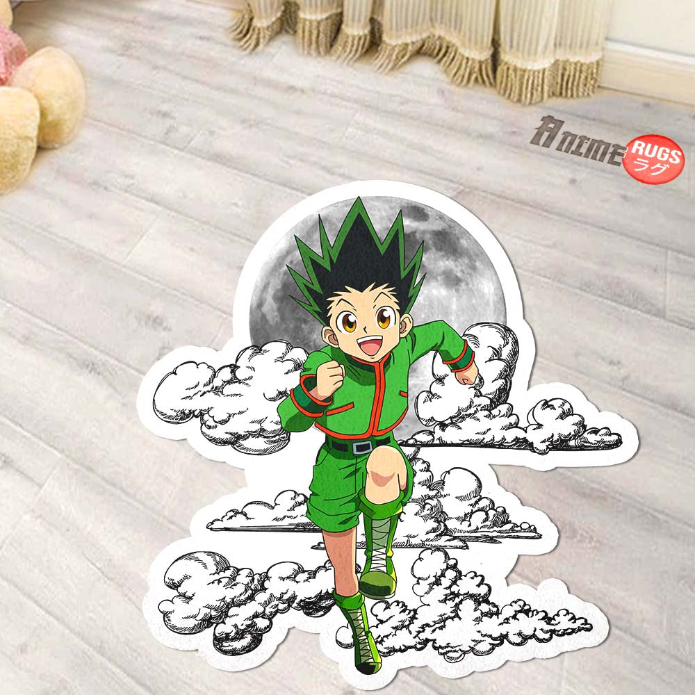Gon Freecss Shaped Rug Custom Moon Clouds Hunter x Hunter Anime Room Decor-Animerugs