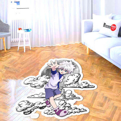 Killua Zoldyck Shaped Rug Custom Moon Clouds Hunter x Hunter Anime Room Decor-Animerugs