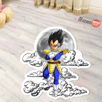 Vegeta Shaped Rug Custom Moon Clouds Dragon Ball Anime Room Decor-Animerugs