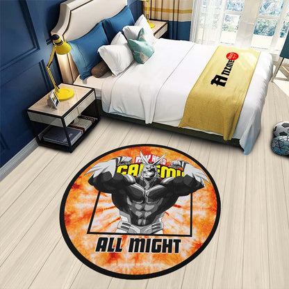 All Might Round Rug Custom Tie Dye Style My Hero Academia Anime Circle Carpet-Animerugs
