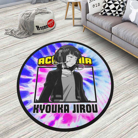 Kyouka Jirou Round Rug Custom Tie Dye Style My Hero Academia Anime Circle Carpet-Animerugs