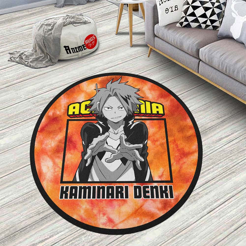 Kaminari Denki Round Rug Custom Tie Dye Style My Hero Academia Anime Circle Carpet-Animerugs