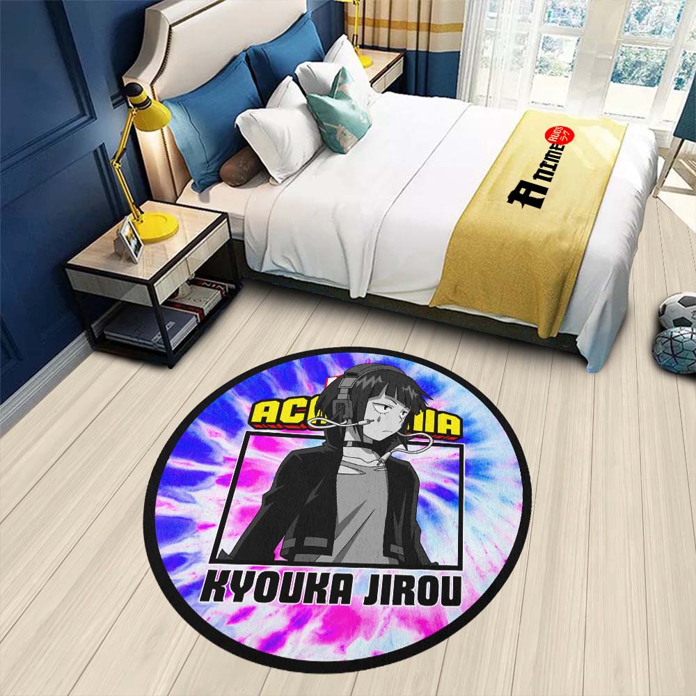 Kyouka Jirou Round Rug Custom Tie Dye Style My Hero Academia Anime Circle Carpet-Animerugs