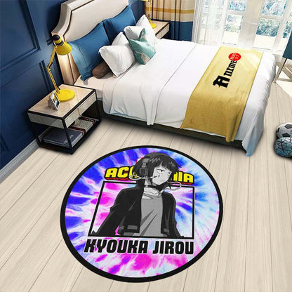 Kyouka Jirou Round Rug Custom Tie Dye Style My Hero Academia Anime Circle Carpet-Animerugs