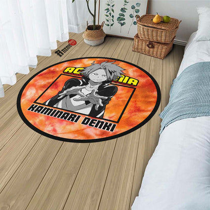 Kaminari Denki Round Rug Custom Tie Dye Style My Hero Academia Anime Circle Carpet-Animerugs