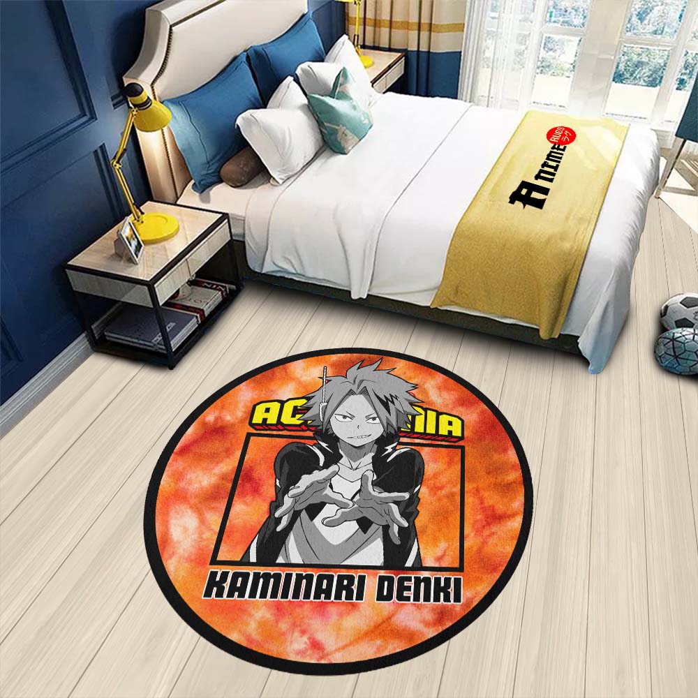 Kaminari Denki Round Rug Custom Tie Dye Style My Hero Academia Anime Circle Carpet-Animerugs