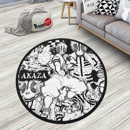 Akaza Manga Round Rug Custom Demon Slayer Anime Circle Carpet-Animerugs