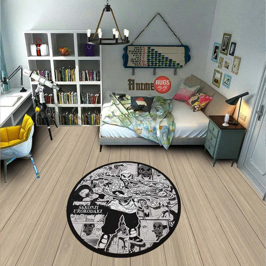Sakonji Urokodaki Manga Round Rug Custom Demon Slayer Anime Circle Carpet-Animerugs