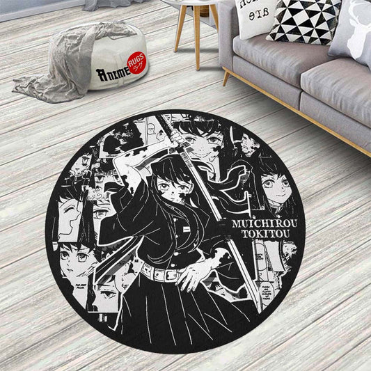 Muichirou Tokitou Manga Round Rug Custom Demon Slayer Anime Circle Carpet-Animerugs