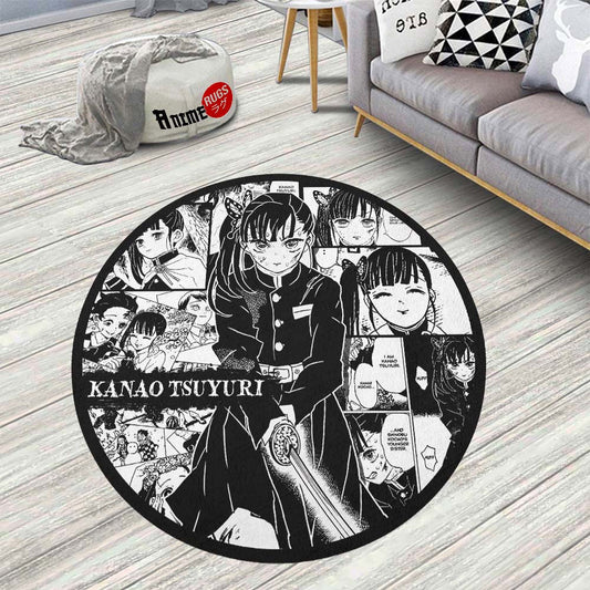 Kanao Tsuyuri Manga Round Rug Custom Demon Slayer Anime Circle Carpet-Animerugs