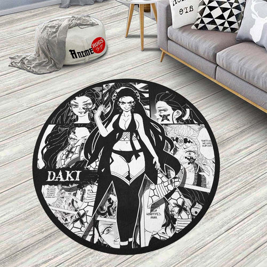 Daki Manga Round Rug Custom Demon Slayer Anime Circle Carpet-Animerugs