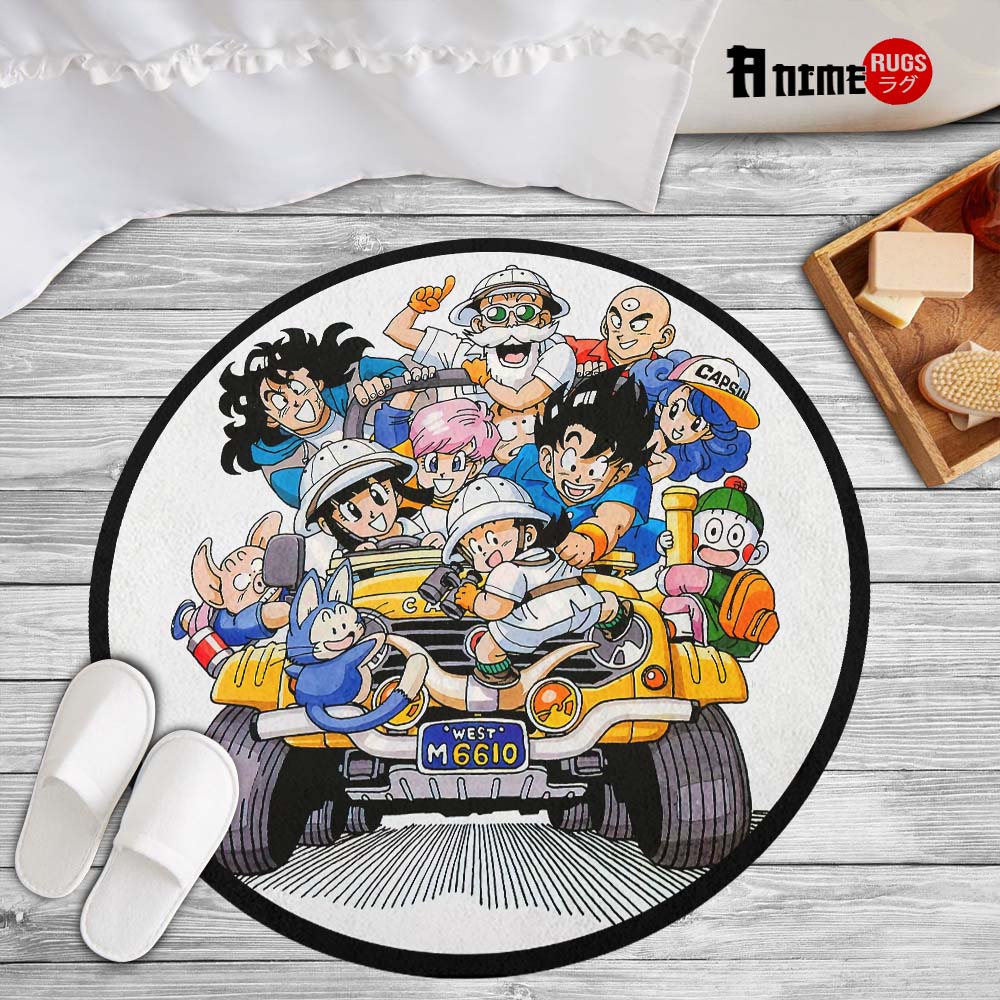 Dragon Ball Friends Round Rug Custom Dragon Ball Anime Circle Carpet-Animerugs