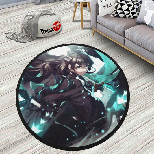 Muichirou Tokitou Round Rug Custom Demon Slayer Anime Circle Carpet-Animerugs