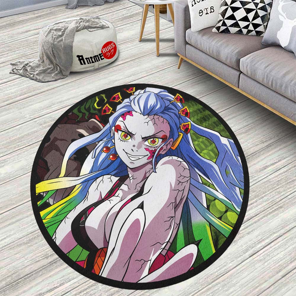 Daki Round Rug Custom Demon Slayer Anime Circle Carpet-Animerugs