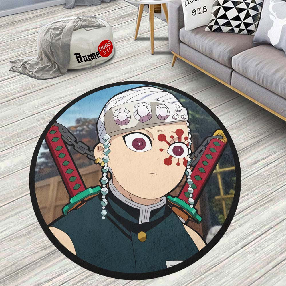 Tengen Uzui Round Rug Custom Demon Slayer Anime Circle Carpet-Animerugs