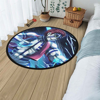 Akaza Round Rug Custom Demon Slayer Anime Circle Carpet-Animerugs