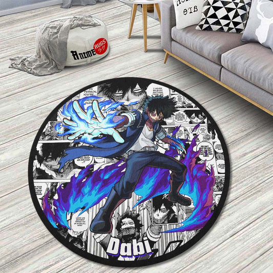 Dabi Manga Mix Round Rug Custom My Hero Academia Anime Circle Carpet-Animerugs