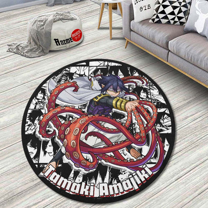 Tamaki Amajiki Manga Mix Round Rug Custom My Hero Academia Anime Circle Carpet-Animerugs