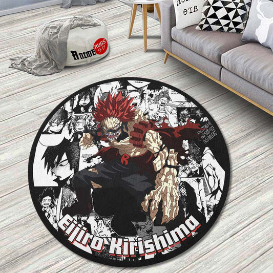 Eijiro Kirishima Manga Mix Round Rug Custom My Hero Academia Anime Circle Carpet-Animerugs