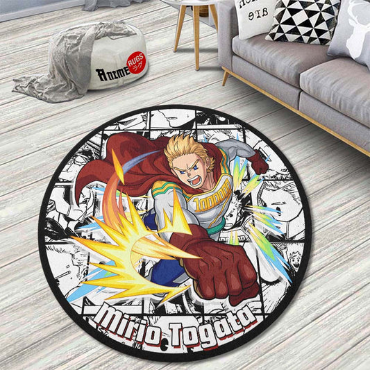 Mirio Togata Manga Mix Round Rug Custom My Hero Academia Anime Circle Carpet-Animerugs