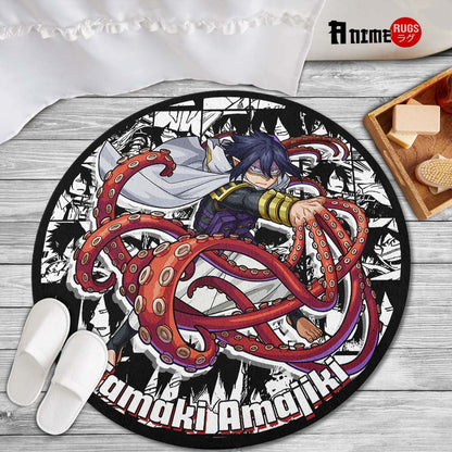 Tamaki Amajiki Manga Mix Round Rug Custom My Hero Academia Anime Circle Carpet-Animerugs