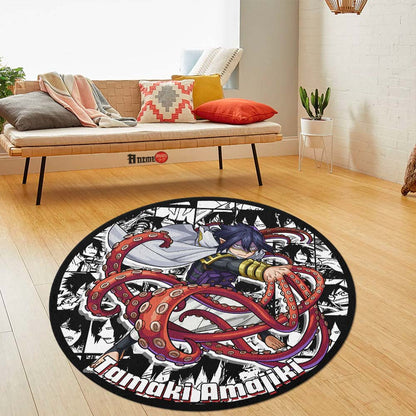 Tamaki Amajiki Manga Mix Round Rug Custom My Hero Academia Anime Circle Carpet-Animerugs