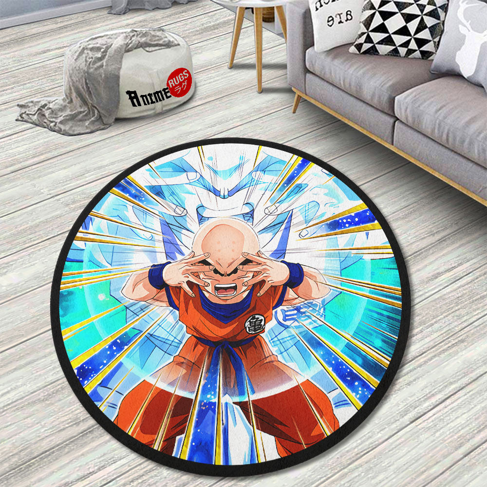 Krillin Skill Round Rug Custom Dragon Ball Anime Circle Carpet-Animerugs
