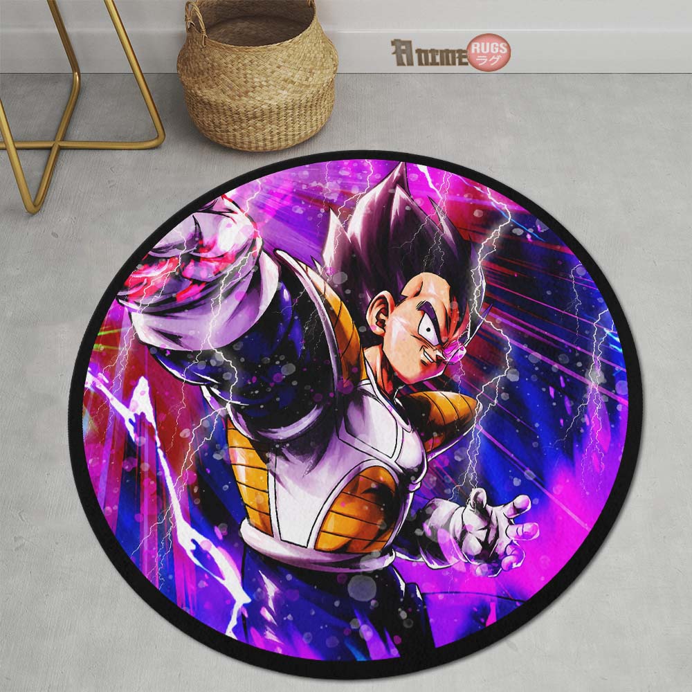 Vegeta Skill Round Rug Custom Dragon Ball Anime Circle Carpet-Animerugs