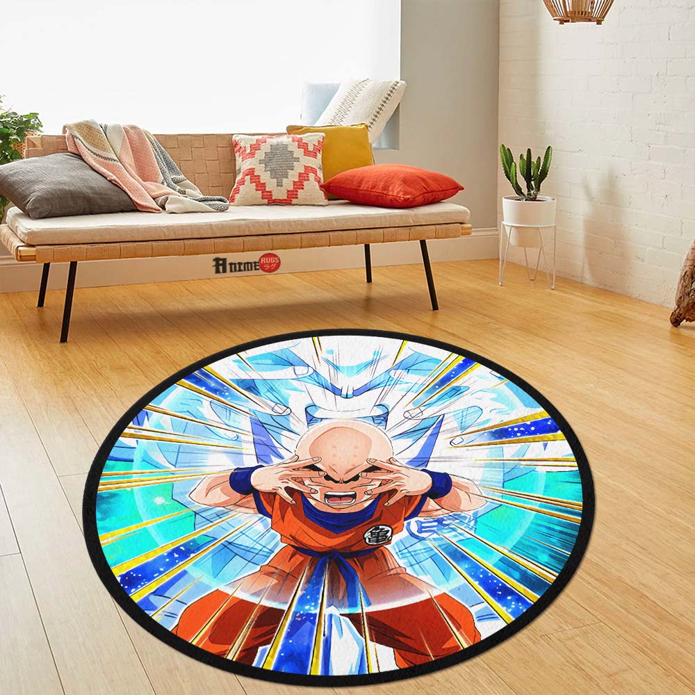Krillin Skill Round Rug Custom Dragon Ball Anime Circle Carpet-Animerugs