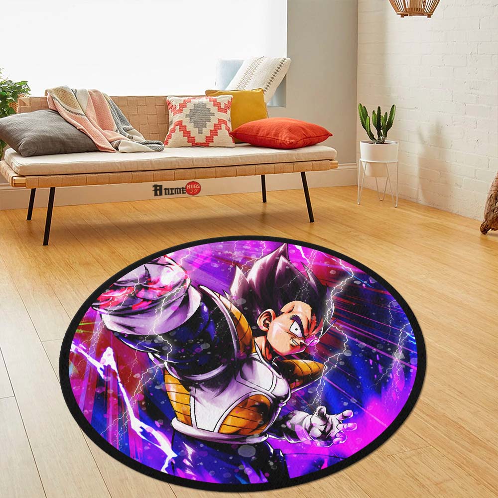 Vegeta Skill Round Rug Custom Dragon Ball Anime Circle Carpet-Animerugs