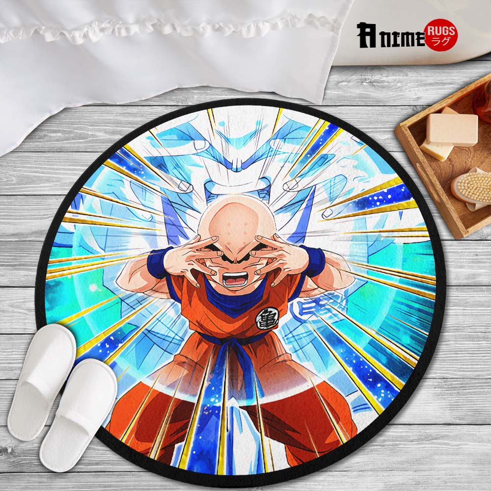 Krillin Skill Round Rug Custom Dragon Ball Anime Circle Carpet-Animerugs