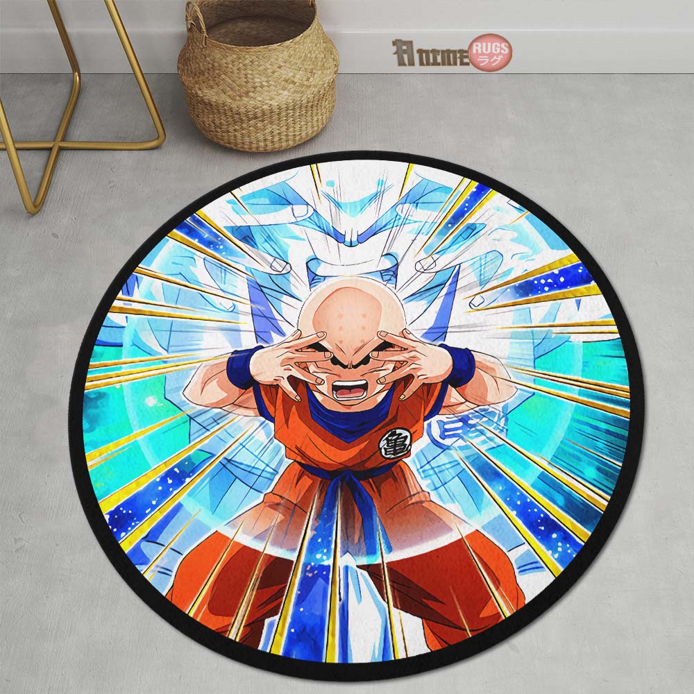 Krillin Skill Round Rug Custom Dragon Ball Anime Circle Carpet-Animerugs