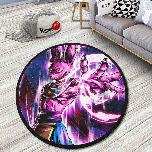 Beerus Skill Round Rug Custom Dragon Ball Anime Circle Carpet-Animerugs