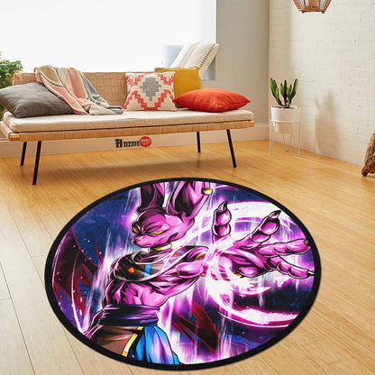 Beerus Skill Round Rug Custom Dragon Ball Anime Circle Carpet-Animerugs
