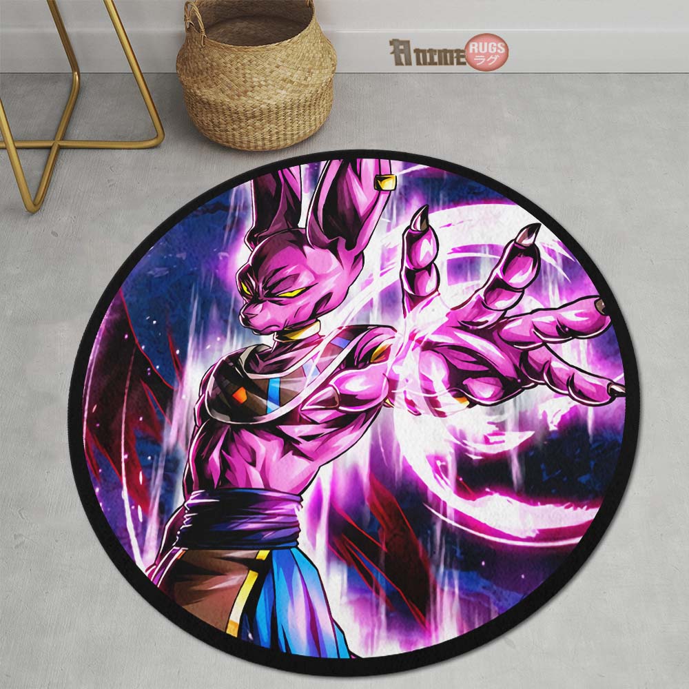 Beerus Skill Round Rug Custom Dragon Ball Anime Circle Carpet-Animerugs