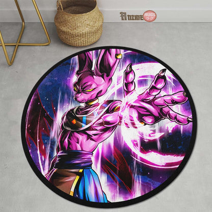 Beerus Skill Round Rug Custom Dragon Ball Anime Circle Carpet-Animerugs