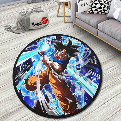 Goku Skill Round Rug Custom Dragon Ball Anime Circle Carpet-Animerugs