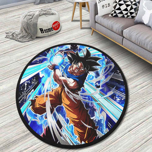 Goku Skill Round Rug Custom Dragon Ball Anime Circle Carpet-Animerugs
