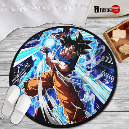 Goku Skill Round Rug Custom Dragon Ball Anime Circle Carpet-Animerugs