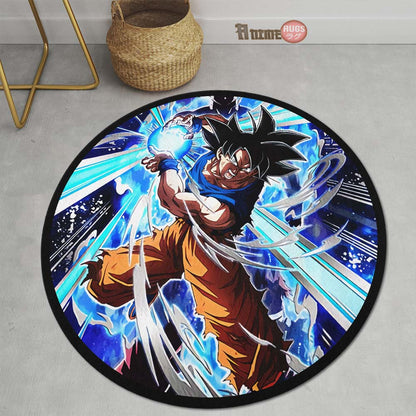 Goku Skill Round Rug Custom Dragon Ball Anime Circle Carpet-Animerugs