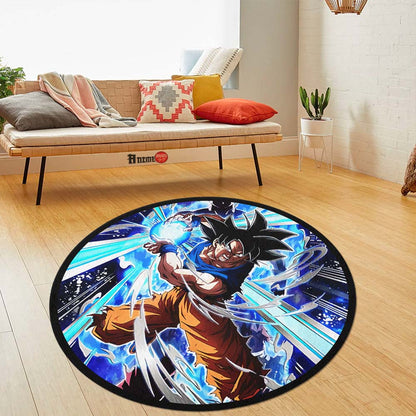 Goku Skill Round Rug Custom Dragon Ball Anime Circle Carpet-Animerugs
