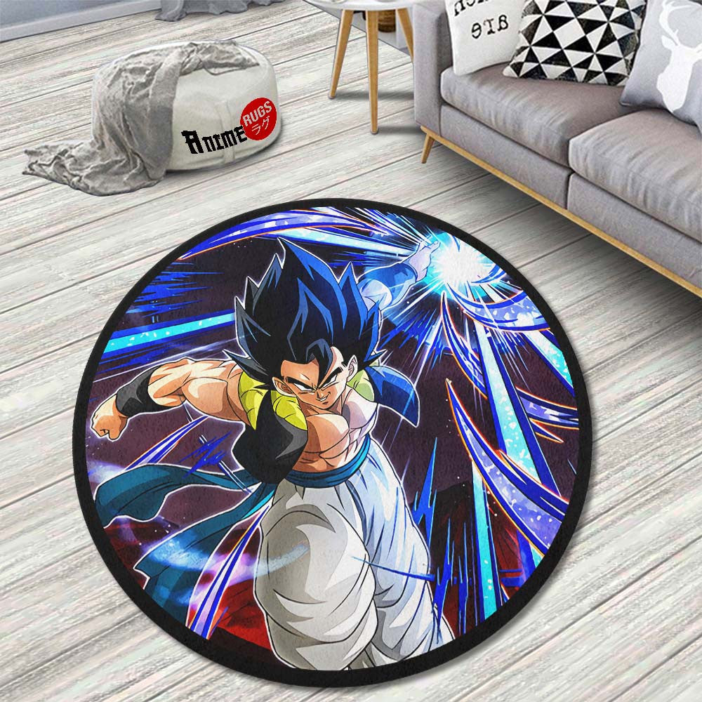 Gogeta Skill Round Rug Custom Dragon Ball Anime Circle Carpet-Animerugs