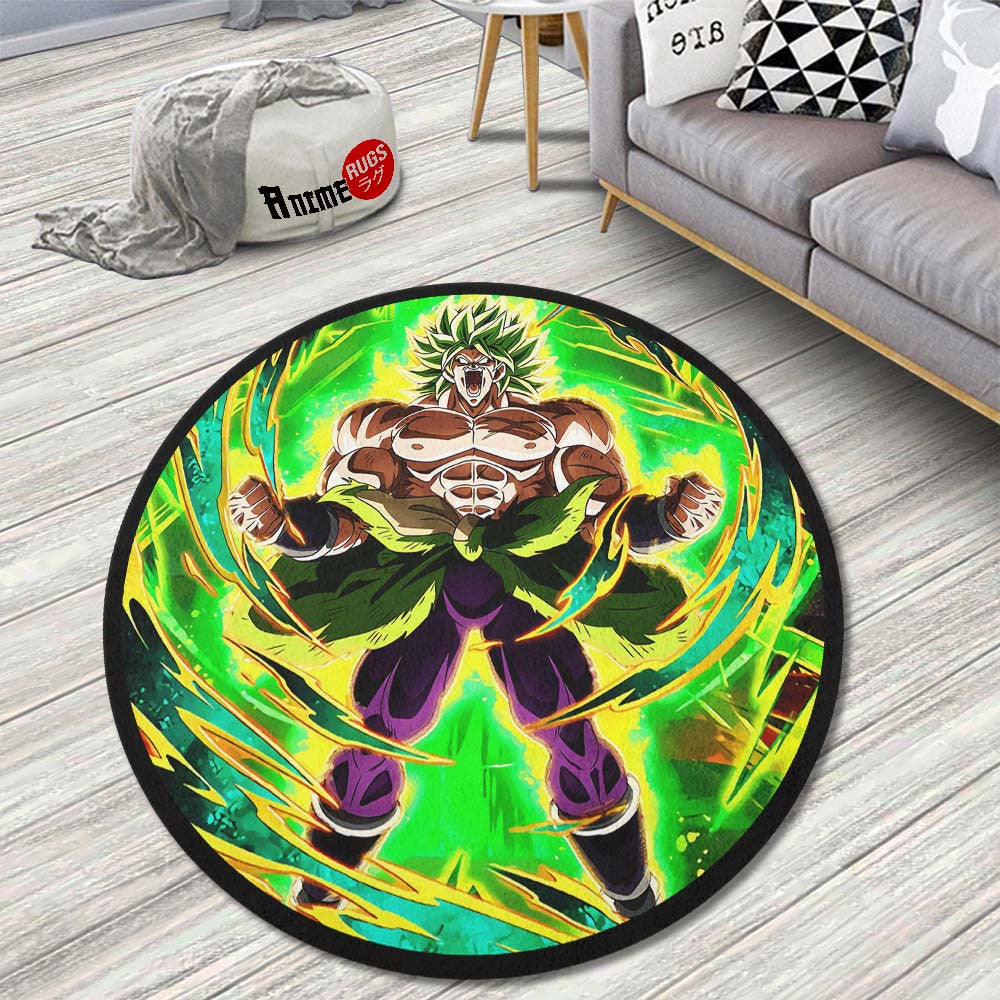 Broly Skill Round Rug Custom Dragon Ball Anime Circle Carpet-Animerugs