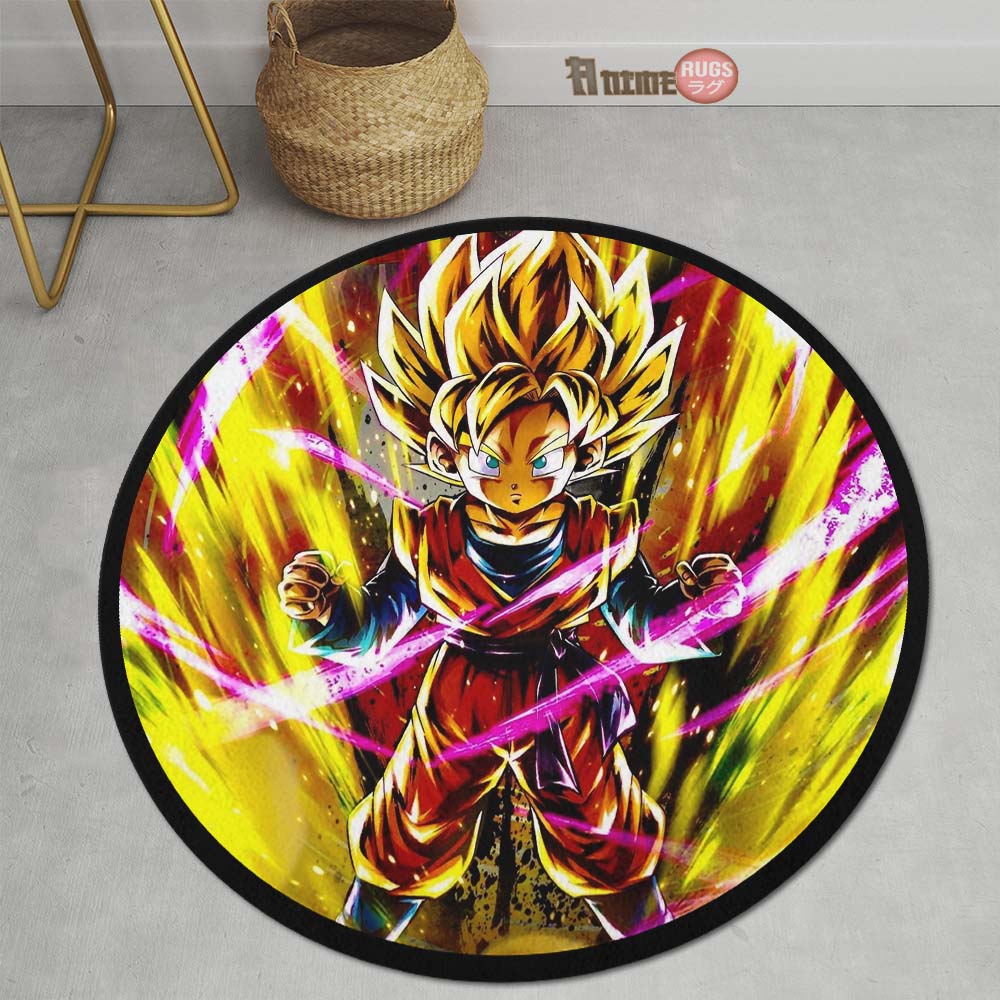 Goten Skill Round Rug Custom Dragon Ball Anime Circle Carpet-Animerugs