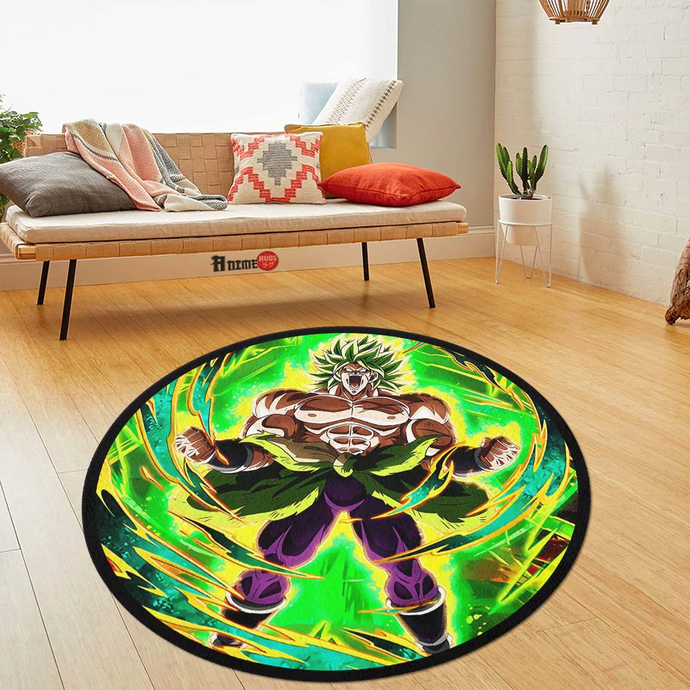 Broly Skill Round Rug Custom Dragon Ball Anime Circle Carpet-Animerugs