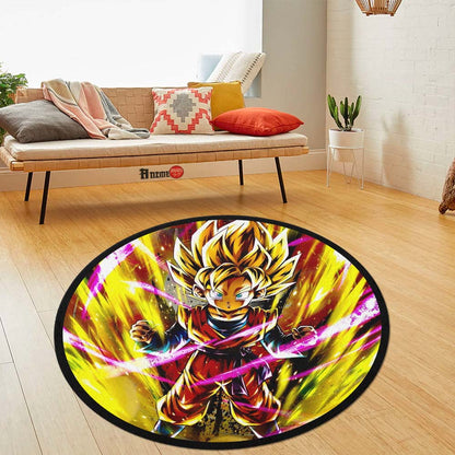 Goten Skill Round Rug Custom Dragon Ball Anime Circle Carpet-Animerugs