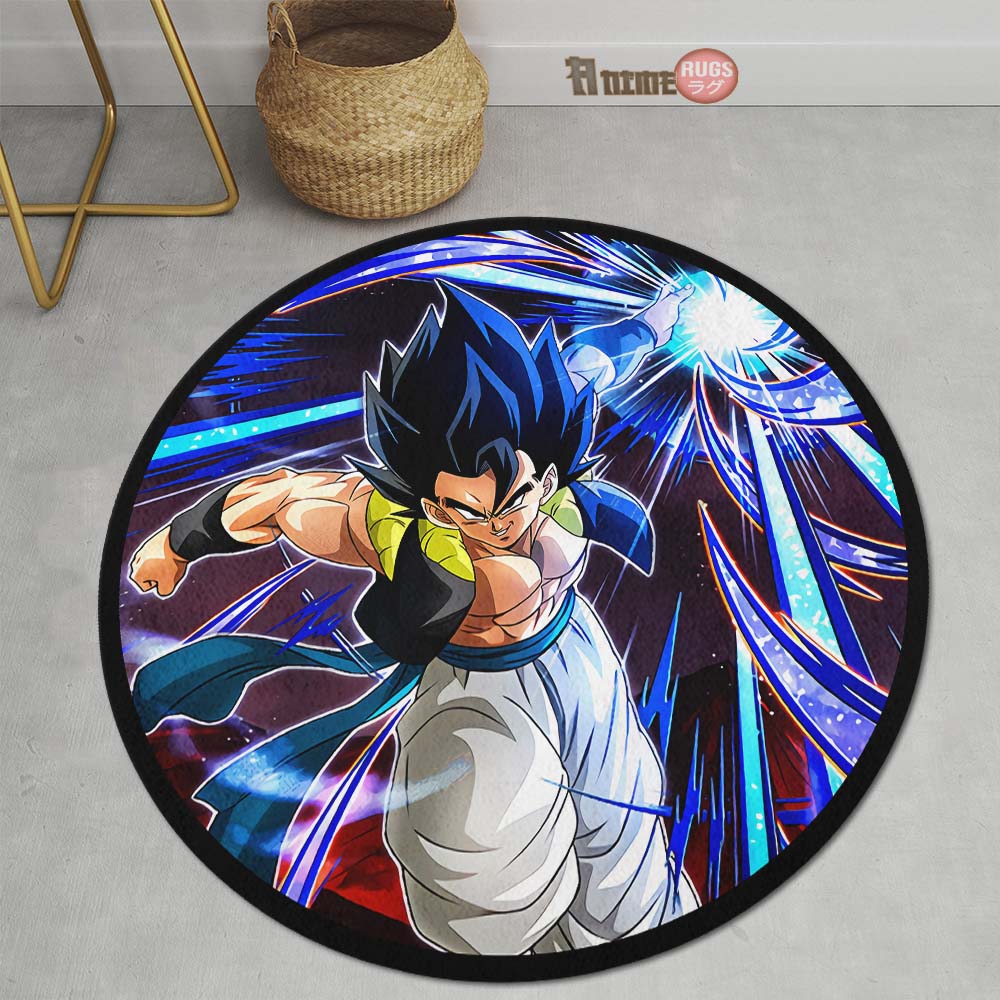 Gogeta Skill Round Rug Custom Dragon Ball Anime Circle Carpet-Animerugs