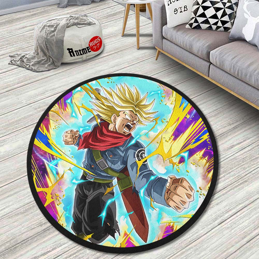 Future Trunks Skill Round Rug Custom Dragon Ball Anime Circle Carpet-Animerugs