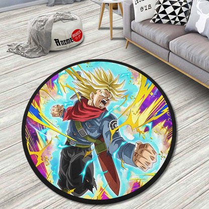 Future Trunks Skill Round Rug Custom Dragon Ball Anime Circle Carpet-Animerugs
